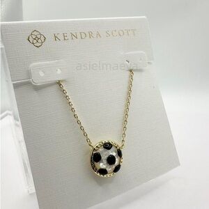 Kendra Scott Gold and Black Soccer Pendant Necklace